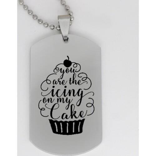 Ufine jewelry lovers gift pendant army card you are the icing on my cake stainless steel customed necklace N4176