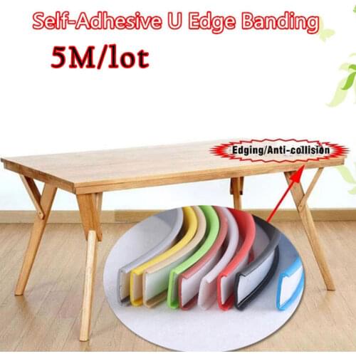 5m Self Adhesive Pvc Edge Banding Strip Sealing Tape 12/15/18mm U-Shaped Strip For Furniture Cabinet Desk Edge Guard Protector