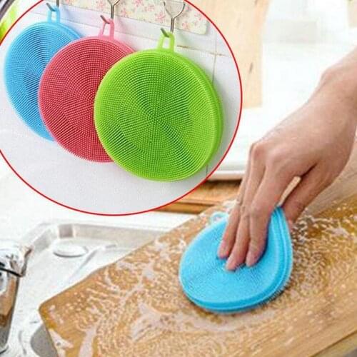 Magic Cleaning Brushes Silicone Dish Bowl Scouring Pad Pot Pan Easy to Clean Wash Brushes Cleaner Sponges Dish Cooking Tool