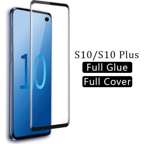 Full glue tempered glass for samsung s10 plus protective glass on galaxy s 10 10s s10plus glas screen protector film original 3d