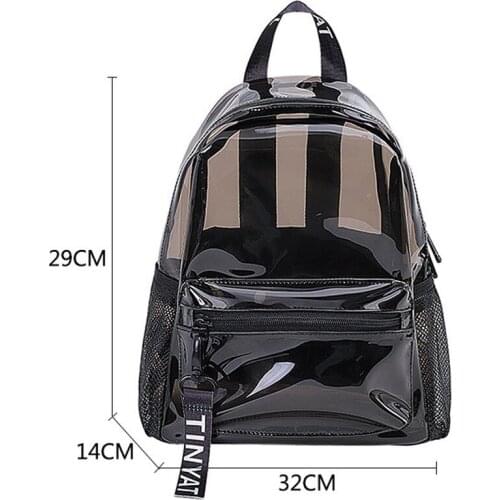 Clear PVC Women Backpack Transparent Fashion Solid Backpack Travel School Backpack Bag for Teenage Girls