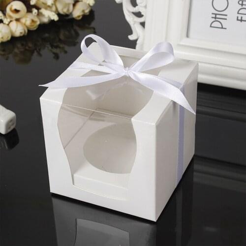 1PC Transparent Cake Packaging Box Dessert CupCake Boxes Portable Baking Packaging Gift Box With Ribbon