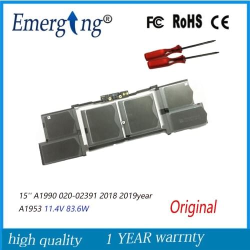 11.4V 83.6Wh Original New A1953 Laptop Battery For Apple Macbook Air 15" A1990 020-02391 2018 2019year With tool