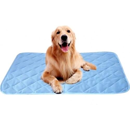 2021 New Summer Dog Mat Ice Pad 100*70CM Large Size Ice Silk Cool Pet Beds Sofa Cushion Fit All Pet Puppy Cat Summer Cooling Mat