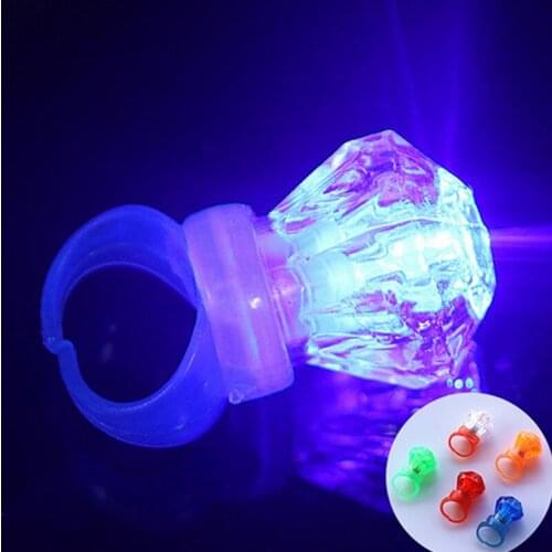 25pcs Finger Light Neon Stick LED Ring Luminous Toy Glow Dance Toy Shining Ring Decoration Kid For TOY Gift Party Articles