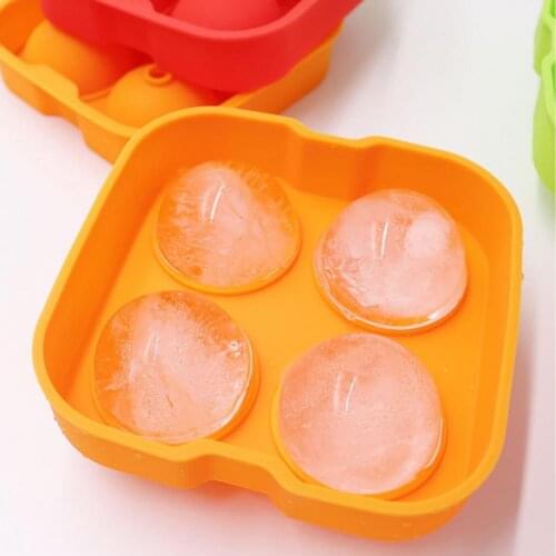 4 Grids Whiskey Ice Cube Maker Ball Mold Brick Round Bar Accessories Ice Cube Maker Eco-friendly Ice Ball Cube Mold Tray for Bar