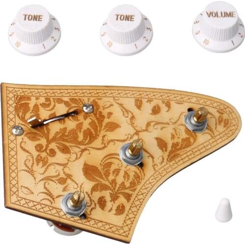 5 Way Switch Guitar Wiring Harness Pickup 1V2T 250K Pots Jack White Knob