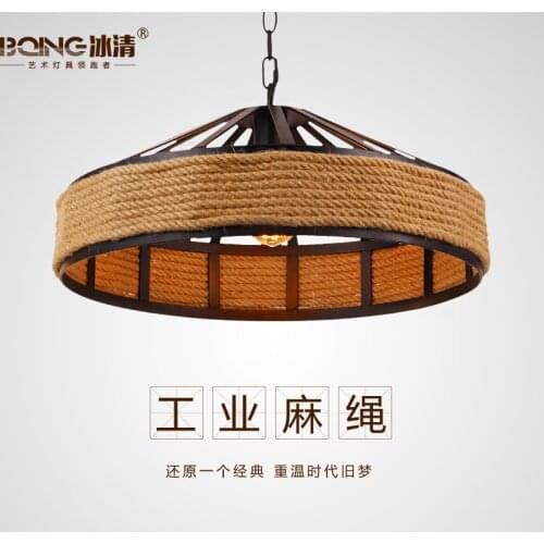 American country Vintage industrial rope living room