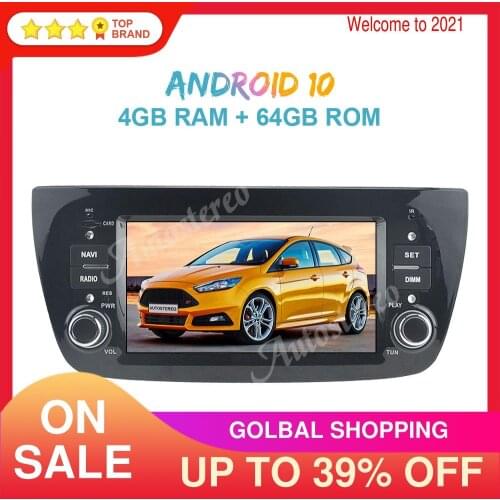 Android 10.0 4+64G Car Headunit DVD Player Radio GPS Navigation For FIAT DOBLO 2010-2015 Auto Stereo Multimedia player head unit