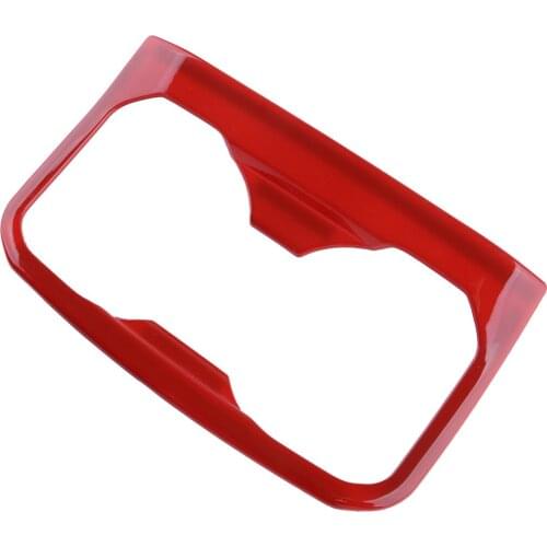 Car Rear Row Cup Holder Frame Cover Trim Red Plastic Fit for Toyota Tacoma 2016 2017 2018 2019 2020 Accessories