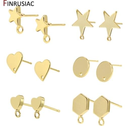Supplies For Earring Making 14k Gold Plated Stud Earring Hooks Earrings Findings Components DIY Jewellery Craft