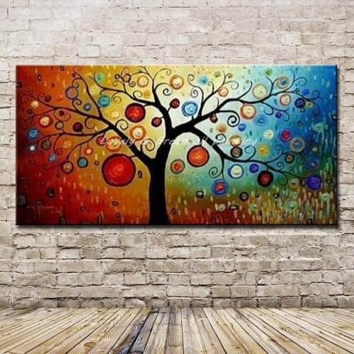 Mintura Handpainted Tree Of Life Abstract Oil Painting On Canvas Money Trees Picture Moderen Art For Living Room Home Decoration