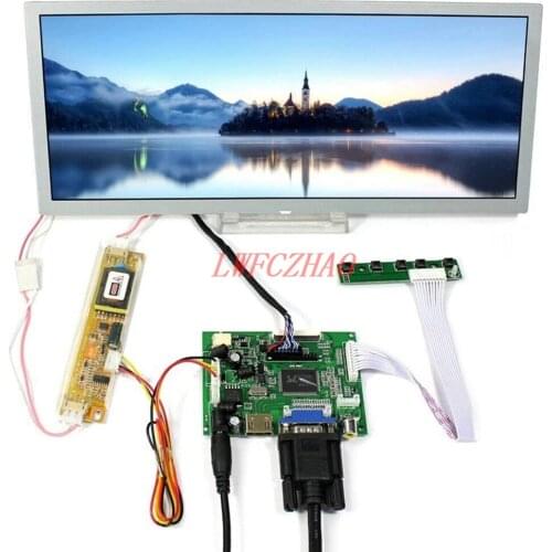 Lwfczhao Kit 12.3" 1280x480 LCD LED Screen HDMI+DVI+VGA 2AV Contorll Board Monitor LQ123K1LG03 Replacement