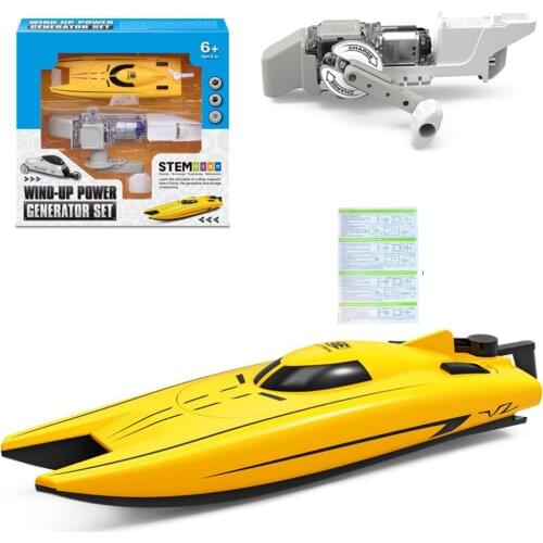 LeadingStar DIY010 Hand Crank Boat Hand Winch Power Generator Set Kids Car Toy Children Educational Play