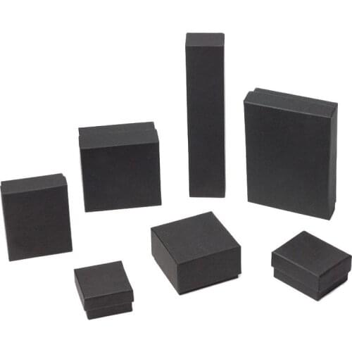 MADALENA SARARA Jewelry Box Kraft Paper Box Black Color Multi Sizes For Earrings Bracelet Necklace Storage Gift Box