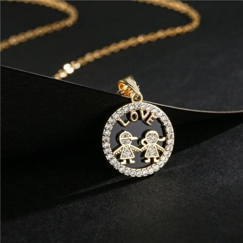 Mafisar Trendy Cubic Zirconia Wedding Jewelry 2021 New Hot Black Shell 10 Style Patterns CZ Pendant Necklace Party Jewelry