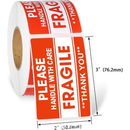 Copper plate self-adhesive label FRAGILE English fragile label fragile stickers be caref