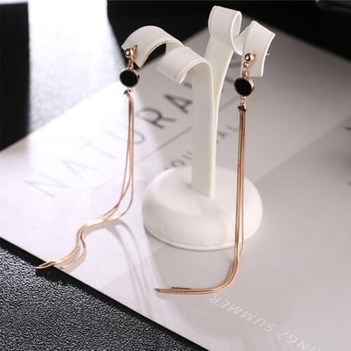 Fashion Popular Stainless Steel Long Drop Earrings Fringe Tassel For Women Jewelry Gifts