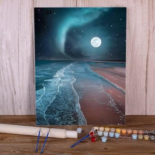 Landscape Moon Painting By Numbers Kit Acrylic Paints 40*50 Paiting By Numbers Decorative Paintings Adults Drawing