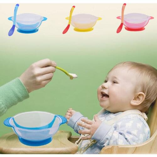 Baby Feeding Food Toddler Newborn Tableware Learning Dishes Baby Food Dinnerware Training Bowl With Spoon Dishes