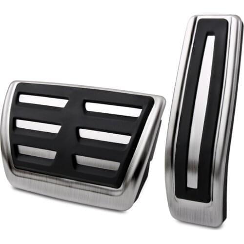 Stainless Steel Gas Accelerator Fuel Brake Pedals AT Plate Pad For Audi Q7 for VW Volkswagen Touareg 2007-2019