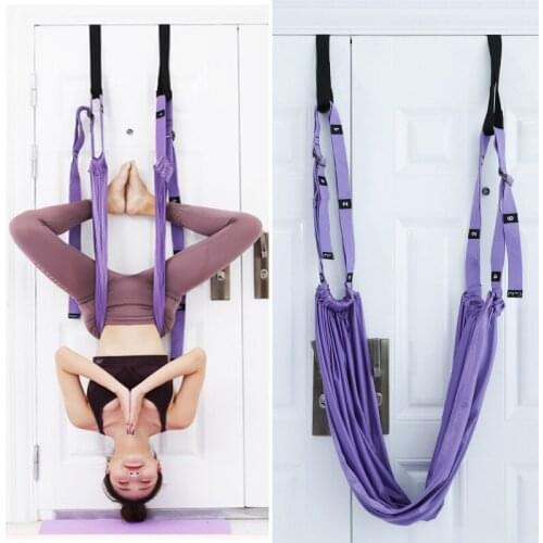 Yoga Aerial Hammock Women Swing Adjustable Aerial Yoga Strap Hanging Hammock Elastic Stretch Handstand Rope Training Device