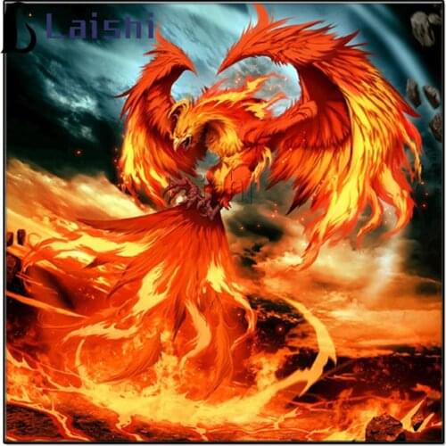 Full round square drill Diamond painting embroidery cross stitch diamond Phoenix Nirvana rebirth, in the fire decoration gift