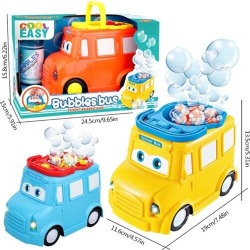 Portable Bus Bubble Machine Electric One Button Bubble Blowing Machine Children Summer Outdoor Toys