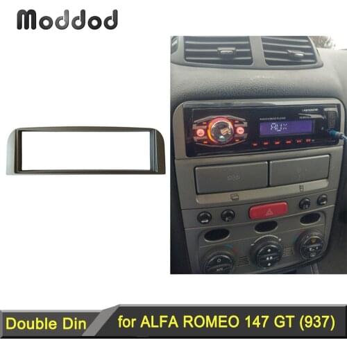 Single One Din Fascia for ALFA ROMEO 147 Radio Stereo CD Panel Dash Refit Installation Trim Fascia Kit Face Frame Bezel Silver
