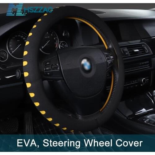 EVA Punching 38cm/15in Car Steering Wheel Cover Non-slip Auto Steering Covers For Most Cars SUV