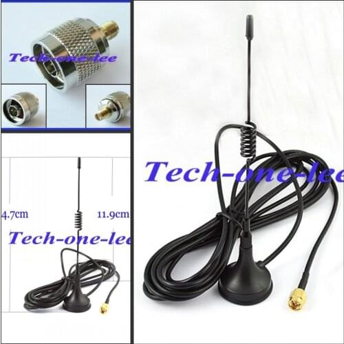10 piece/lot 433Mhz 5dbi GSM Antenna SMA Plug Connector Straight with Magnetic base for Ham radio+A N male to SMA female Adapter