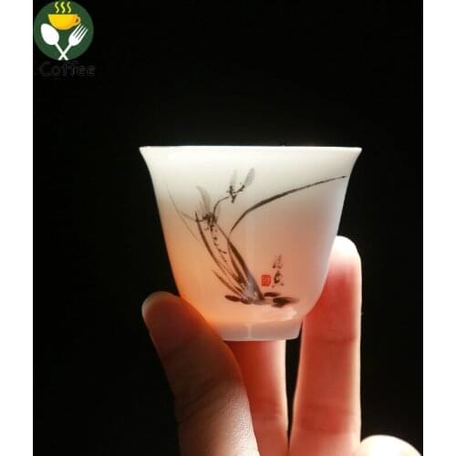 Hand Painted Tea Cup Single Ceramic Whiteware Egg -Shell Porcelain Creative Personal Porcelain Master Tea Cup