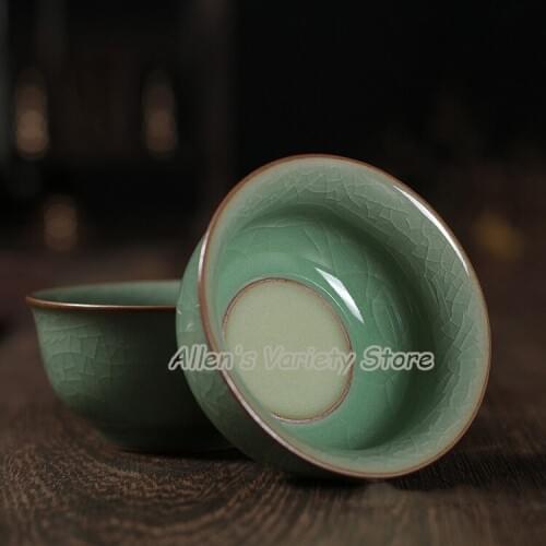Double glaze cup Gaiwan Teaware kungfu Teasets Chinese Longquan Celadon Teacup Pottery China Porcelain coffee cup ceramic cups