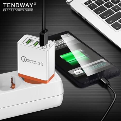 Tendway Qc 3.0 Fast Usb Wall Travel Charger Quick Charge 3.0 Multi Usb Mobile Phone Charger 3 Ports EU US Portable Fast Charger