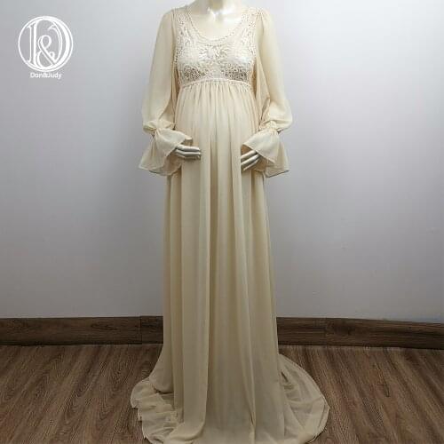 Don&Judy Boho Chiffon Maternity Photography Props Dresses Pregnancy Dress Clothes For Pregnant Women Maxi Maternity Party Gown