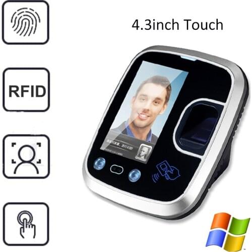 HF 4.3inch Touch Screen Face Access Control System Fingerprint Password PIN Code RFID Card Door Lock Fingerprint Scanner USB