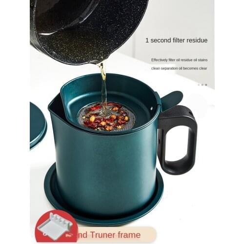 Oil Strainer Jug Oil Residue Pot Household Kitchen Drain Oil Artifact Oil Pouring Jar Multi-Functional Large Capacity