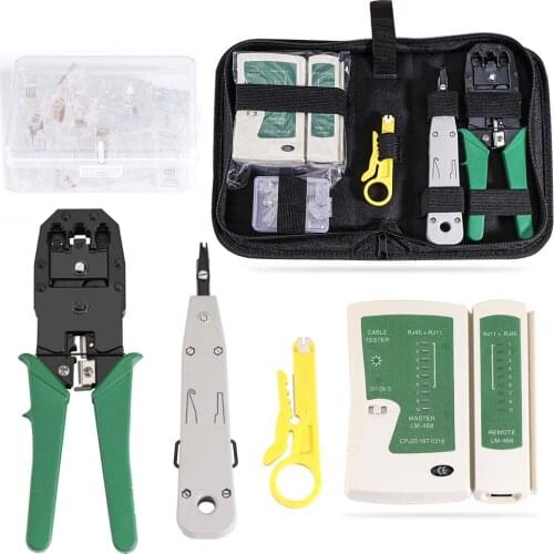 The Latest Style Lan Tester Rj45 Crimping Tool Portable Lan Network Repair Tool Kit Cable Tester And Pliers Crimping Tool