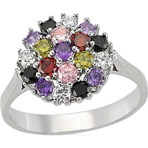 Tevuli 925 Sterling Silver Colorful Stone Women Ring