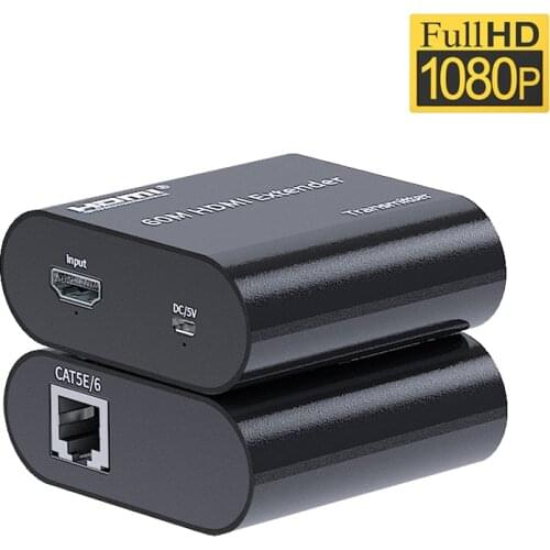 HDMI extender over cat6/cat5e cable up to 60M 165ft full HD1080P supported HDMI extender cable amplifier for HDTV Apple TV PS4