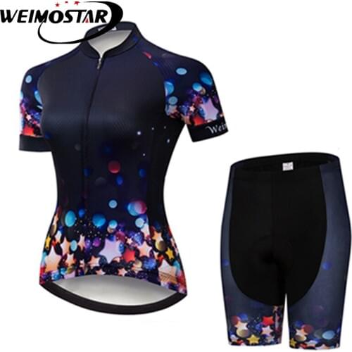 Weimostar Cycling Jersey Womens Set 3D Gel Pad Bike Bib Shorts Ropa Ciclismo Breathable Pro Bicycling Wear Men Summer Bicycle