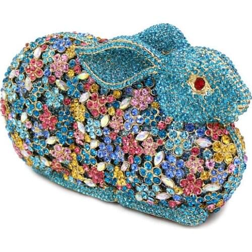 XIYUAN rabbit Ladies Bridal wedding party purses elegant clutch purse women evening party handbag luxury diamonds shoulder bag