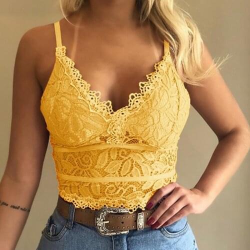 Womens Sexy Lace Vest Sleeveless Tops Solid Color Slim Fit Camisole Crop Tops 15Colors V-Neck Summer Tank Tops Plus Size S-3XL