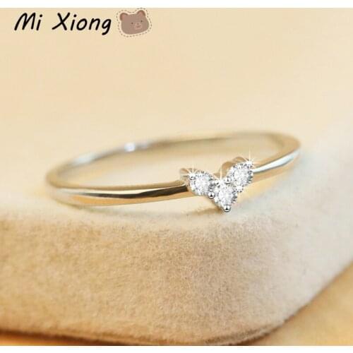 Mi Xiong Womans ring real 925 sterling silver exquisite heart-shaped diamond noble luxury gift engagement wedding brand jewelry