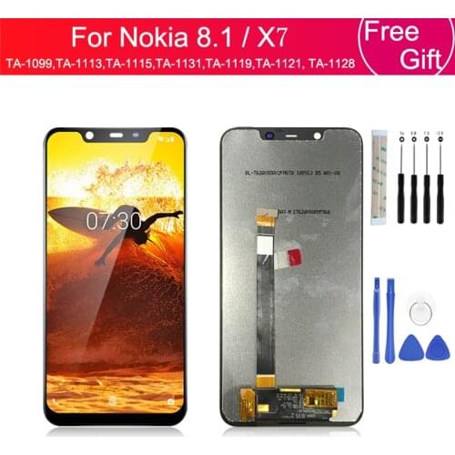 For Nokia 8.1 LCD Display Touch Screen Digitizer TA-1099, 1113, 1115, 1131, 1119, 1121, 1128 For Nokai X7 Screen Replacement6.18
