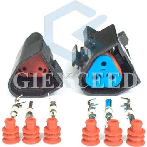 2 Sets 3 Pin Electrical Automotive Connector Female Male Waterproof Socket For Car