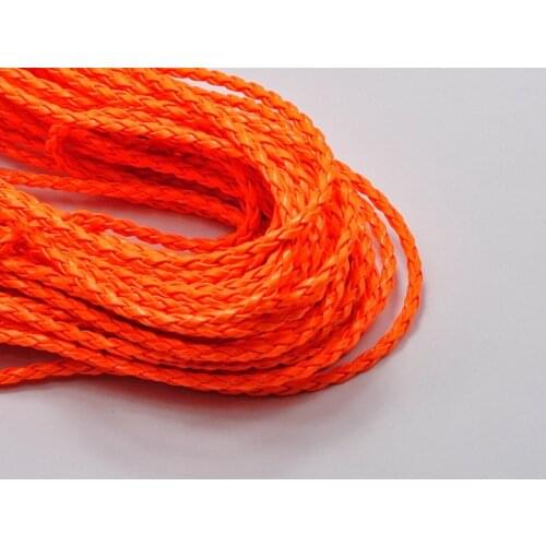 32.8 Feet Neon Red-Orange Braided Leatheroid String Jewelry Cord 3mm