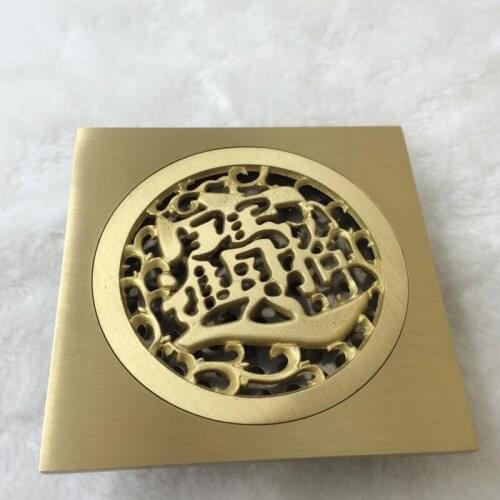 Toilet Antique Brass Color Deodorant Core Floor Drain Strainers Carving Style Pattern Bathroom Floor Drains Filter Covers