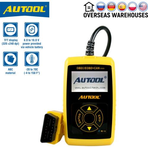 AUTOOL CS320 Car OBD2 OBDII Code Reader CANBUS OBD 2 Scanner Automotive Diagnostic Tool with Digital LED Dispaly PK AD410