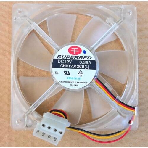 CHB12012CB (L) 120mm led New Superred 12025 12cm Fan Dual Ball 12v 0.38A Molex 4D pc case fans